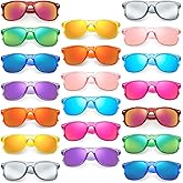 Pibupibu 10/20 Pack Neon Party Sunglasses Bulk,Wholesale Retro 80s Colorful Mirrrored Lens Sunglasses Party Favors