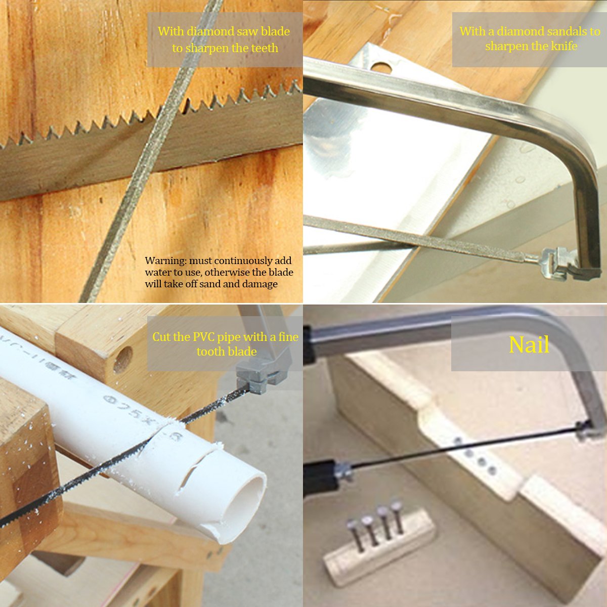 Handsäge Pathonor Bogensägen Bügelsäge Säge Metallsäge Multifunktionssäge HSS 12pcs / set DIY Multi Zweck für Geschenk, Holz arbeiten, Küche, Glas, Fliesen, Holz, Metall, Kunststoff