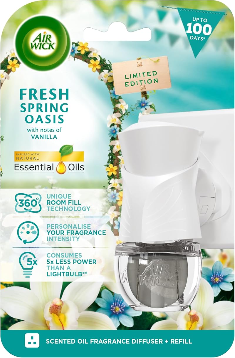 Air Wick Plug In Diffuser Kit Fresh Spring Oasis 1 Device 1 Refill 19ml