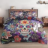 WeCozy Queen Size Comforter Set with 2 Pillowcases, Sugar Floral 3 Pcs Bedding for Kids and Adults, Galaxy Star Space Soft Comforter Set for Bedroom Bed Decor