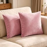Bunliuys 2 Pack 18x18 Pillow Cover Velvet Pillow Covers, Throw Pillow Covers for Living Room Decorations Throw Pillow Case, Throw Pillow Cover Cushion Cover for Sofa Bedroom Car, Bright Pink