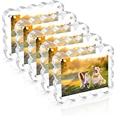laapee 5x7 Acrylic Picture Frame 5 Pack, 10+10mm Magnetic Scalloped Frame | High-clarity Acrylic, for 4x6 Photos, Anti-fade, Double Size Display, Frameless Floating, Liquids Corrosion Resistant, 5 Pack