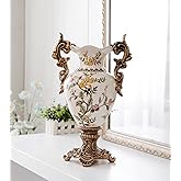 Magcolor Tall Table Ceramic White Vases Modern Home Decor Flower Vase for Shelf Home Creative Decorative -16.5 inch.Sophisticated Vessel for Decorative Branches and Dried Flowers.