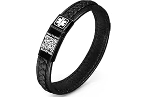Theluckytag Upgraded Medical Bracelets Men Women with QR Code Medical Alert ID Bracelets - Titanium Steel Wristband Fits Wrists Up 8''-10'' - More Space Custom Emergency Medical ID Info