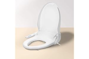 Omigo GS Essential Elongated Bidet Toilet Seat Customized Wash, Adjustable Water Settings, Heated Seat with LED Night Light and Sidearm Control (Elongated)