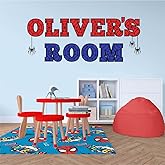Custom Spider Name Wall Decal – Personalized Superhero Wall Decoration - Spider Wall Stickers for Kids Room - Super Hero Themed Boys Bedroom Decor - Kids Art Mural Vinyl Sticker MC01