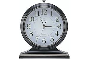 Auafanzy Retro Mantel Décor Desk Clocks, 10-inch Vintage Table Clocks for Fireplace, Easy to Read Clocks for Living Room, Bedroom, Office, Desktop Decoration (Black)