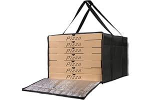 Bodaon Insulated Pizza Delivery Bags, 20" x 20" x 14" Insulated Food Delivery Bag for Rideshare Drivers, Pizza Pack, Pizza Hot Warmer Carrier, Food Warmers for Parties Insulation (Black, 1Pk)