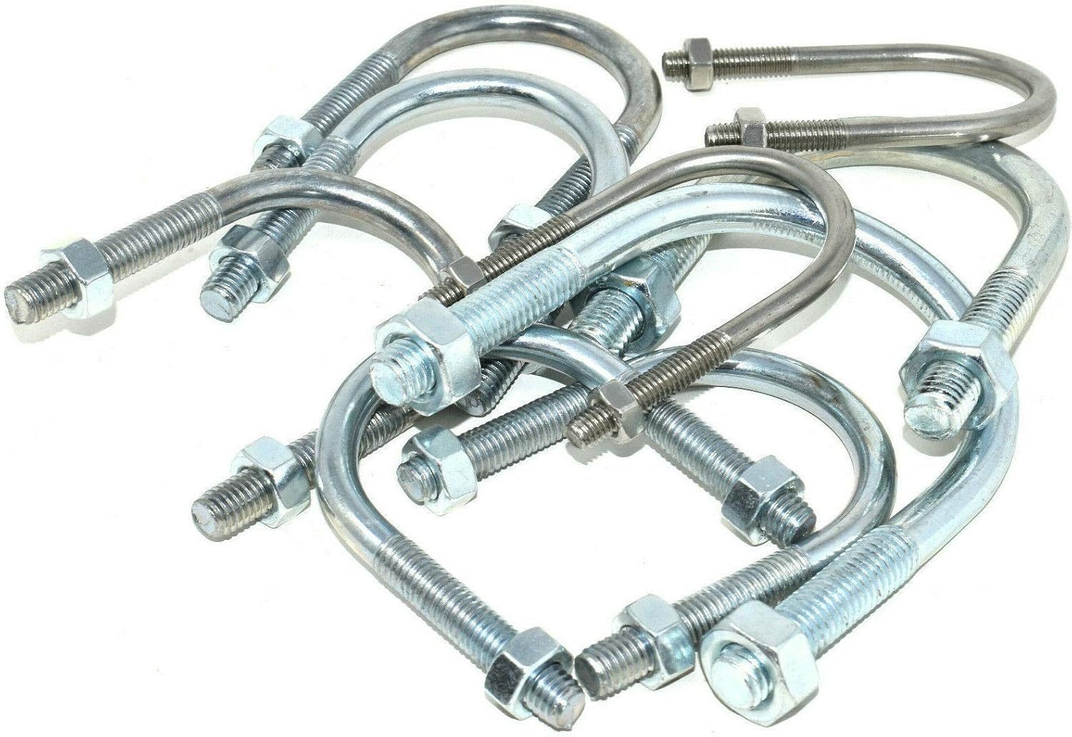 10, M8 x 25mm Bright Zinc Plated U Bolts with Nuts Amazon.co.uk DIY