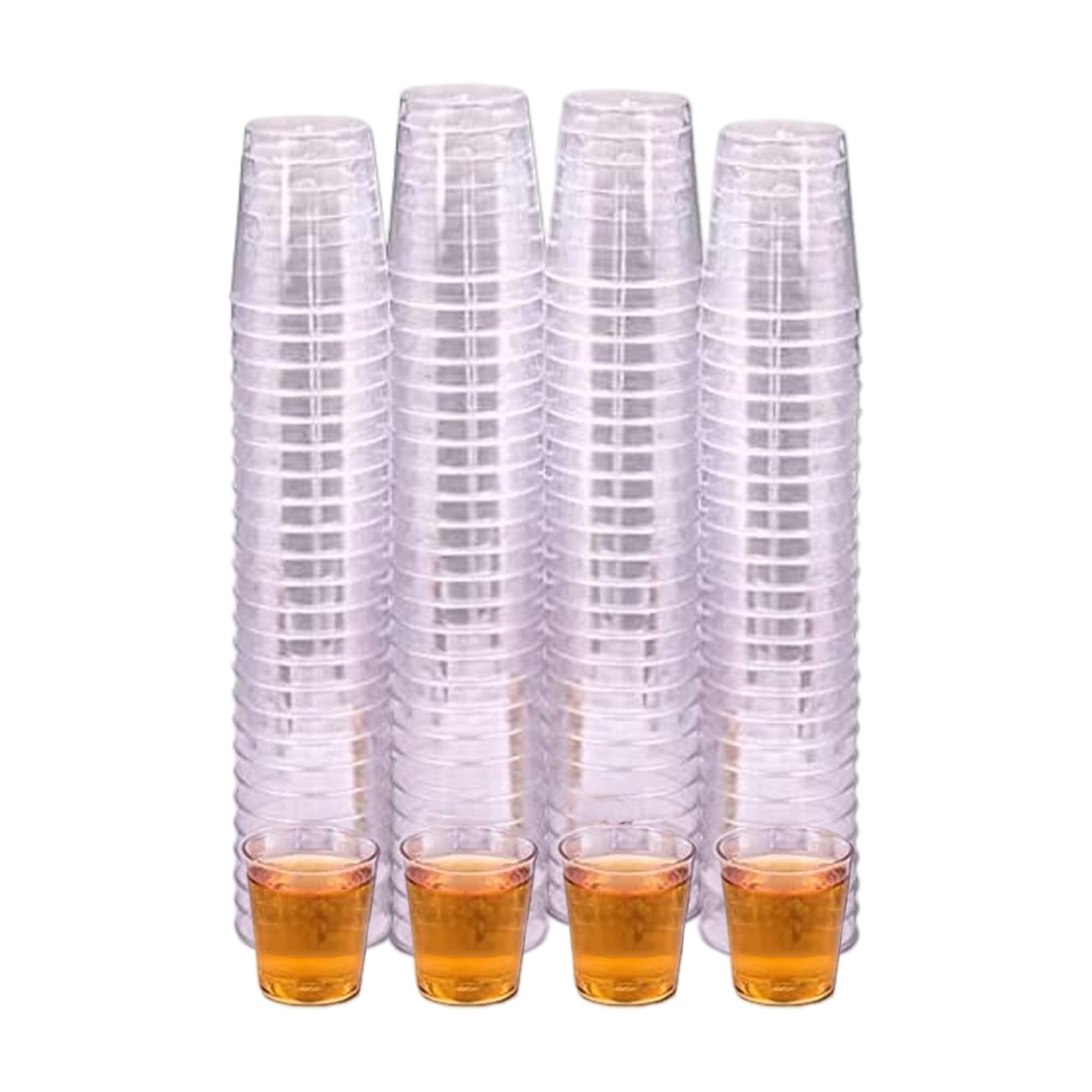 PinkWebShop Pack of 50 Plastic Shot Glasses and Dessert Cups | 30ml Shot Glass | Strong Durable Plastic Glasses for Parties, Events, and Sample Tasting | Crystal Clear and Elegant Design