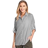 Women's UPF 50 Long Sleeve Sun Protection Shirts Quick Dry Outdoor Fishing Hiking Travel Shirt