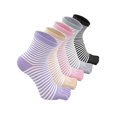 Toe Socks Women,Five Finger Socks Cotton,Breathable Toe Socks for Women,Running Toe Socks with Reinforced Heels and Toes