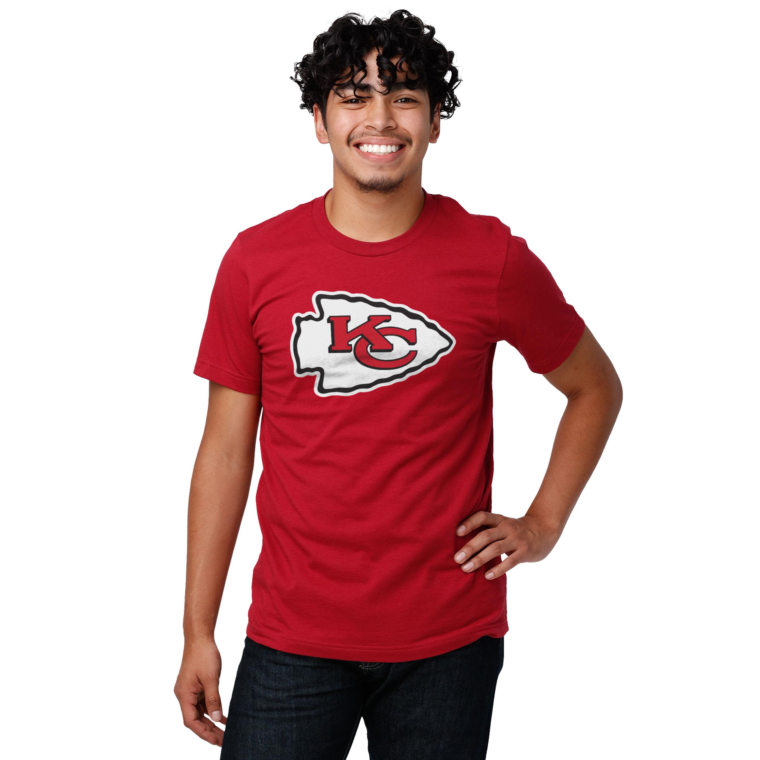 FOCO Kansas City Chiefs Primary Logo Primary Color T-Shirt - Large Image