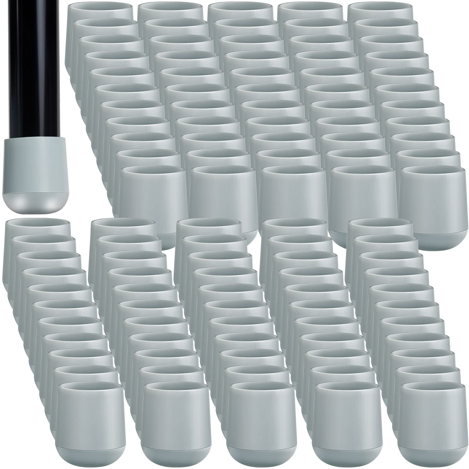 Photo 1 of Folding Chair Leg Caps, 7/8 Inch Heavy Duty Plastic Round Chair Covers, Grey Furniture Leg Feet for Hardwood Floor Protectors (300 Pcs)
