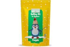 MY CREATIVE CAMP Beginner Penguin Quilling Kit -DIY Paper Quilling Kit for Kids & Adults,Paper Craft Kit,Crafts for Adults,Party Favor,Christmas Stocking Stuffer,1 Project with Instructions & Supplies