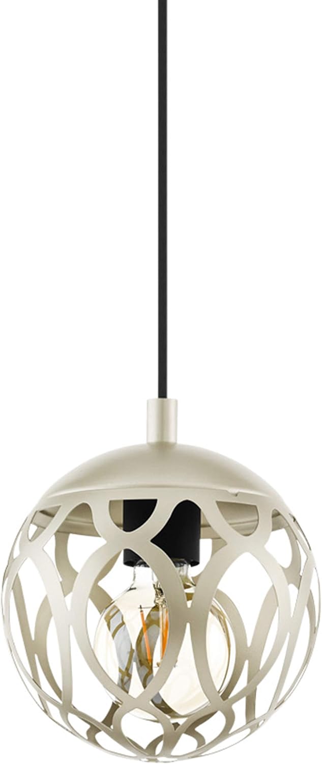 EGLO Mirtazza Pendant Light, 3-Bulb Vintage Country House Style, Steel Pendant Light in Champagne, Black, Dining Table Lamp - Image 4