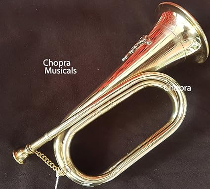 Amazon Com Chopra Bugle Civil War Era Solid Brass Military Cavalry Horn With Batch Musical Instruments
