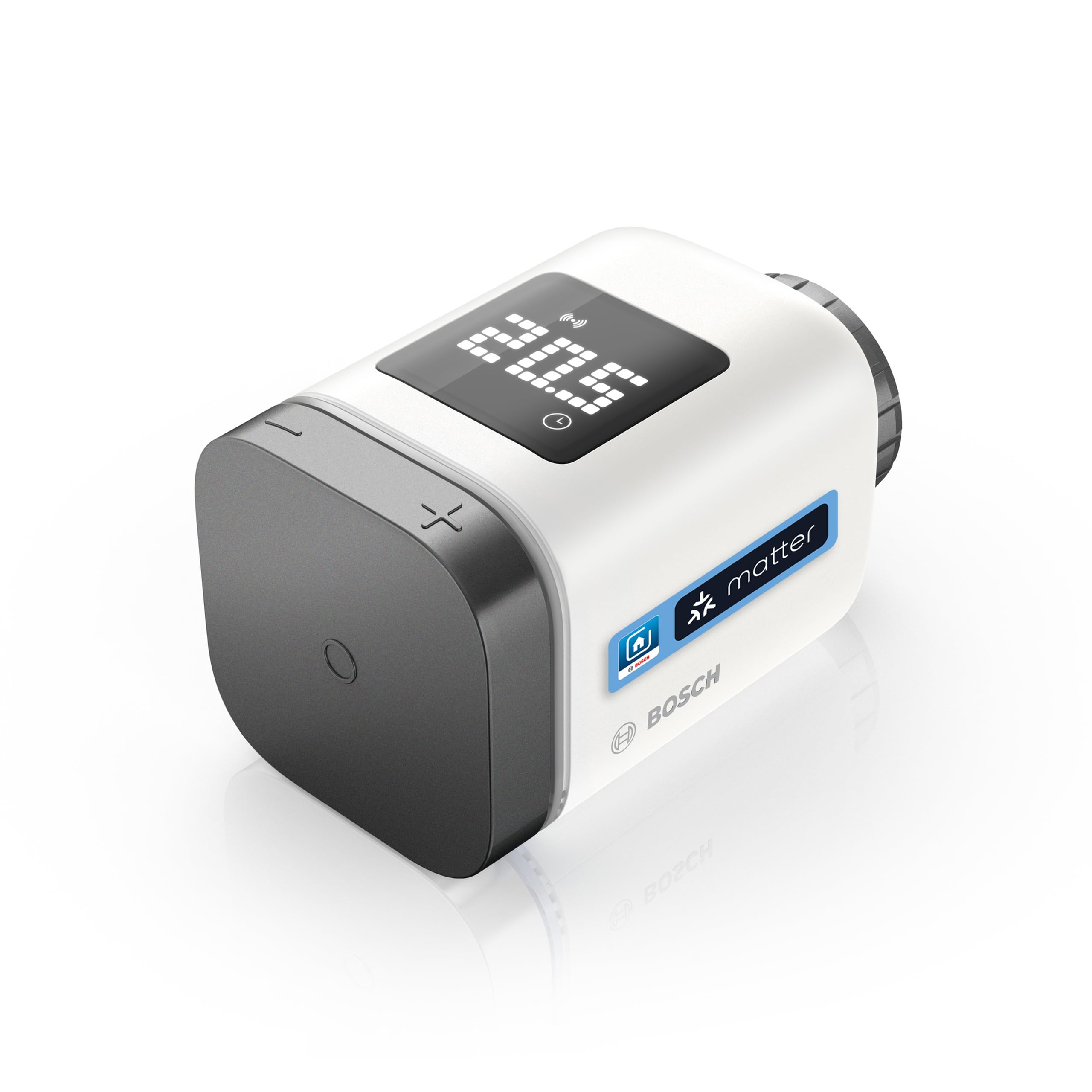 Bosch Smart Home Heizkörperthermostat II [+M], smartes Thermostat, Flexible Nutzung im Bosch Smart Home System oder in herstellerübergreifend in Matter, anthrazit Systemen