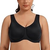 AGONVIN Women's Underwire Sports Bra High Impact Plus Size Full Support Running Bra