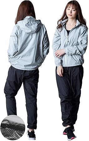 Amazon Aslon サウナスーツ レディース ダイエット 減量 発汗 トレーニングウェア メッシュ裏地 Aslon サウナスーツ