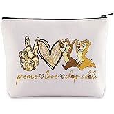 WZMPA Chip Squirrel Cosmetic Bag Dale Lover Gifts Peace Love C＆D Makeup Zipper Pouch Bag Squirrel Merchandise (Love C＆D)