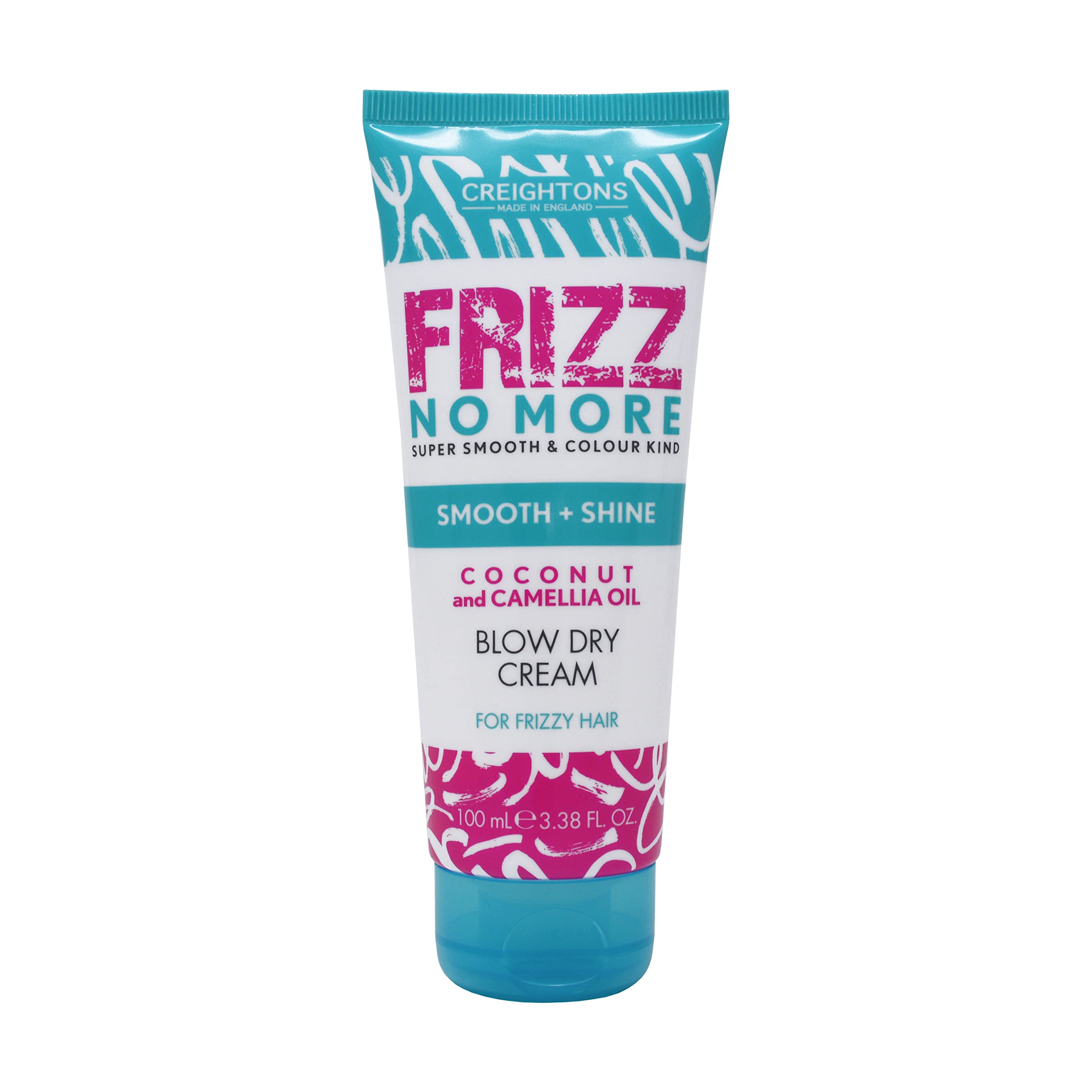 Creightons Frizz No More Smooth & Shine Blow Dry Cream (100ml) - Conditioning Formula which Reduces Frizz Leaving Hair Silky Soft & Smooth & Adds Glossy Shine. Colour Kind Formula, Clear White
