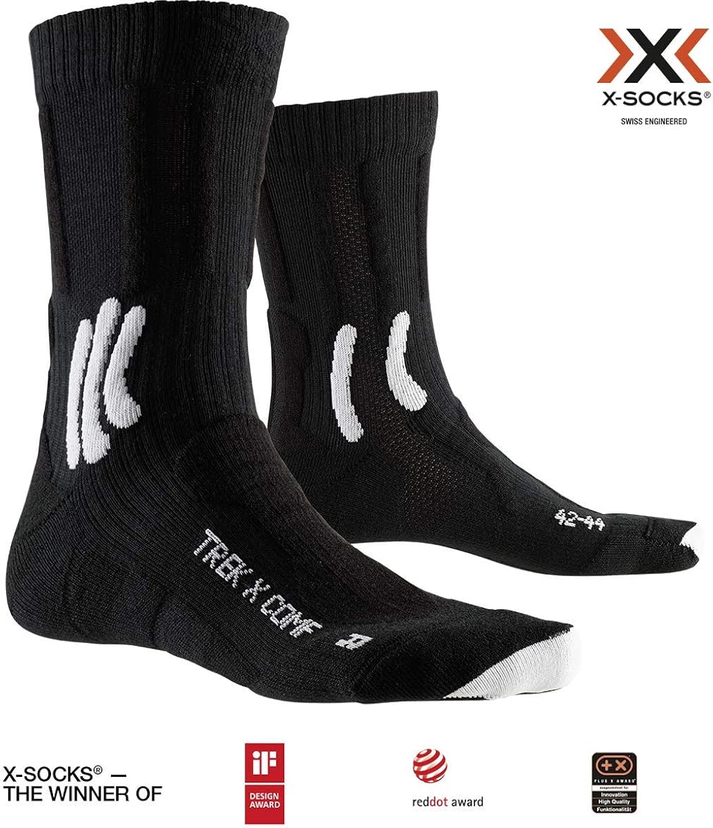XSocks Trek X Comfort Socks, Unisex Adulto, Opal Black/Arctic White