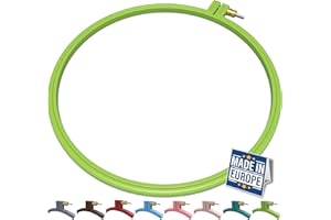 Maker Susan Plastic Embroidery Hoop, Hello Series Cross Stitch Hoops for beginners, Punch Needle Hoop, Embroidery Frames for Sewing, Needlework, Embroidery Projects (Neon Green, Large 9.45" (24 cm))