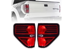 Boine Tail Light Compatible With 2009 2010 2011 2012 2013 2014 Ford F150 F-150 Left Driver and Passenger Side Rear Light Housing Brake Lamp - Red Smoked Tail Light