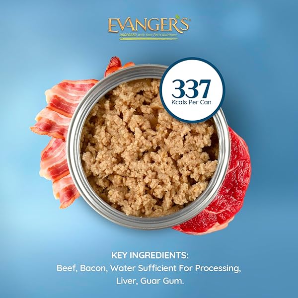EVANGER’S HERITAGE CLASSICS BEEF & BACON DOG FOOD – 12 COUNT, 12.5 OZ EACH – GRAIN & GLUTEN FREE LOAF FOR DOGS – LIMITED INGREDIENT RECIPE – NATURAL PROTEIN-RICH NUTRITION