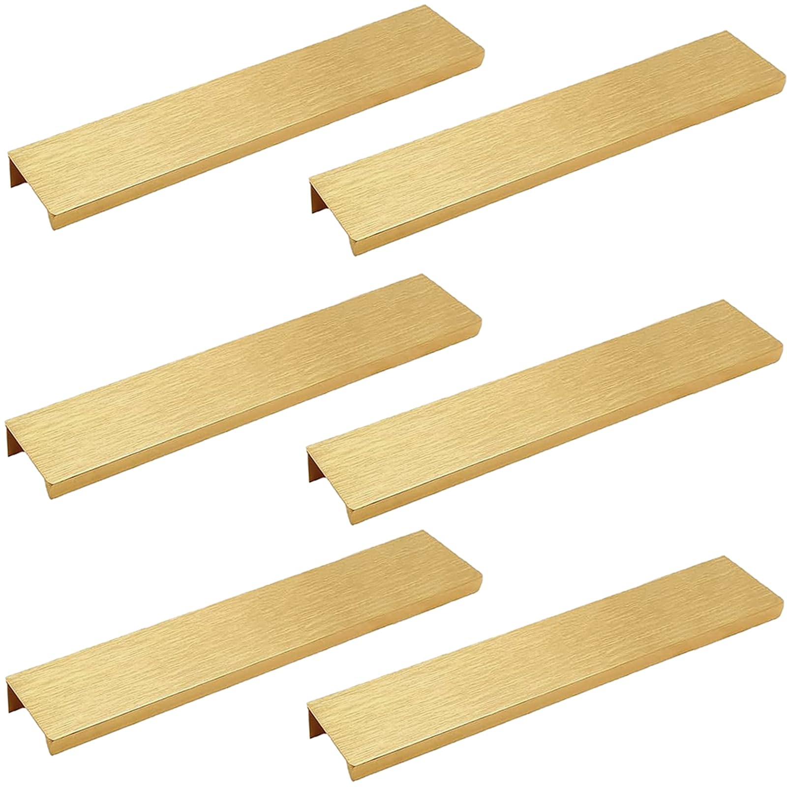 Photo 1 of LC LICTOP Edge Pull Handles for Cabinets, 7.87 Inch Aluminum Alloy Finger Tab Pulls, Concealed Drawer Handles for Kitchen, Dresser, Wardrobe, 6.3 Inch Hole Spacing, 6Pcs rose  Gold Edge Pulls