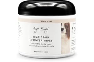 Eye Envy Tear Stain Wipes for Dogs | Textured to Gently Clean | Presoaked in 100% Natural Formula | Recommended by AKC Breede
