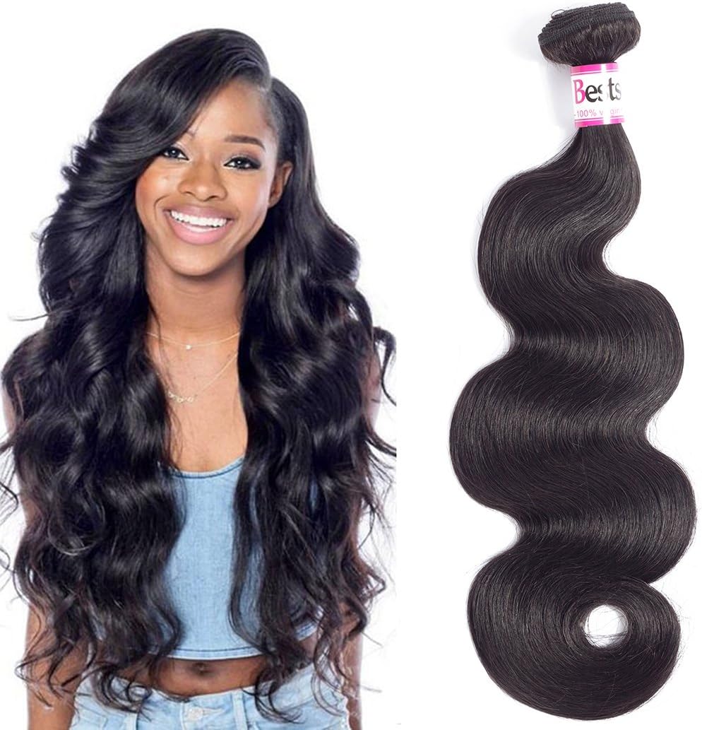Bestsojoy Brazilian Body Wave Hair Bundles 100% Unprocessed Human Hair Weave Remy Hair Extensions Natural Color 10A