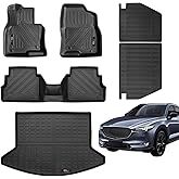 Jdeymat Custom for 2017-2024 2025 Mazda CX-5 Floor Mats Trunk Cargo Liner and Backrest Mat Set All Weather Protectors TPE Rubber 2023 Mazda CX5 Accessories (Floor Mats+Cargo Liner+Backrest Mat)