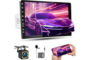 Inefala Single Din Car Stereo 9 Inch 1080P Touchscreen with Mirror Link Bluetooth FM Radio EQ SWC USB Port with Backup Camera