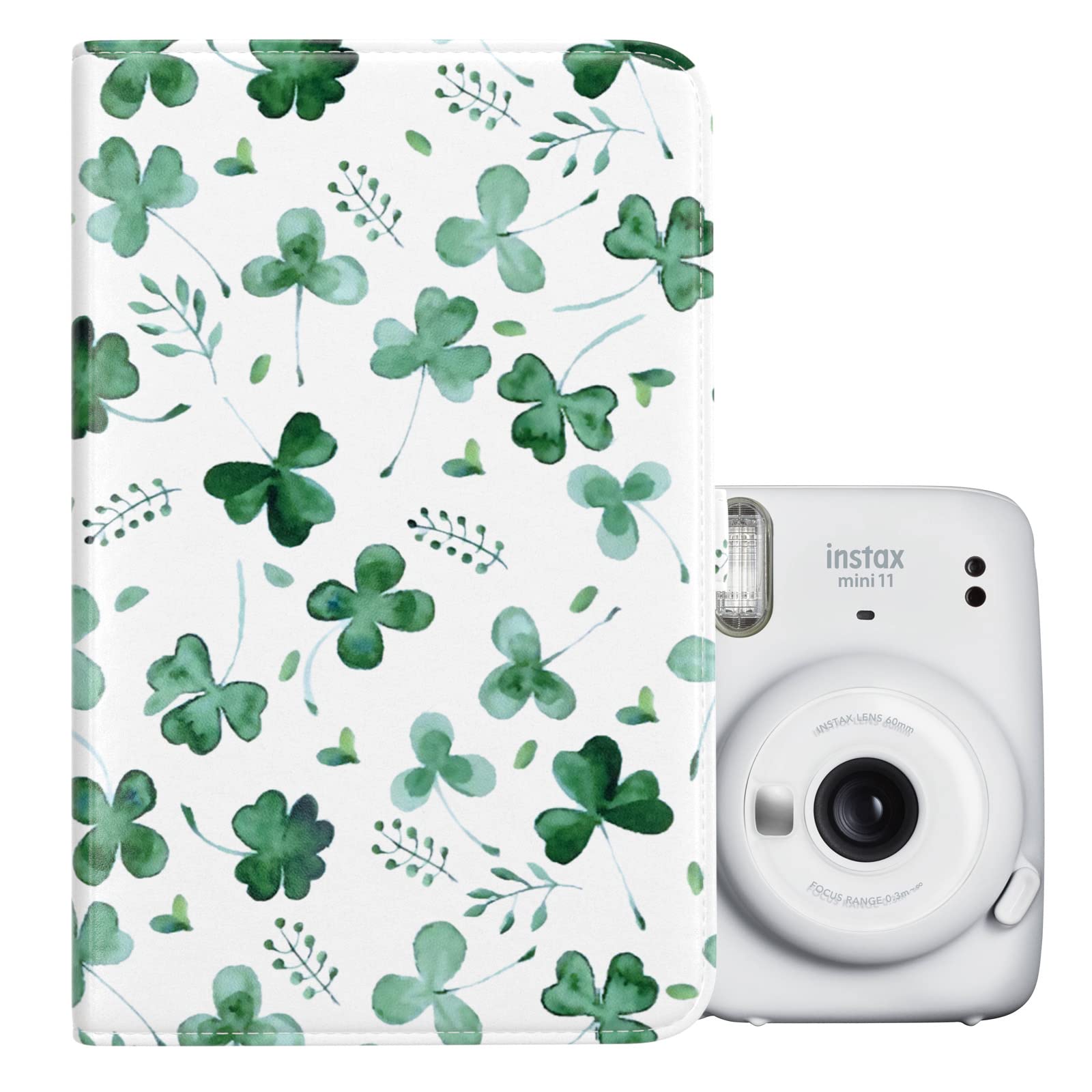 MUZIRI KINOKOO 96 Pockets Photo Album for 3-inch Film Fuji Mini EVO/Mini 12/11/9/8/7+/25/90 Camera Photo Digital Photography Photo Book Four-Leaf Clover