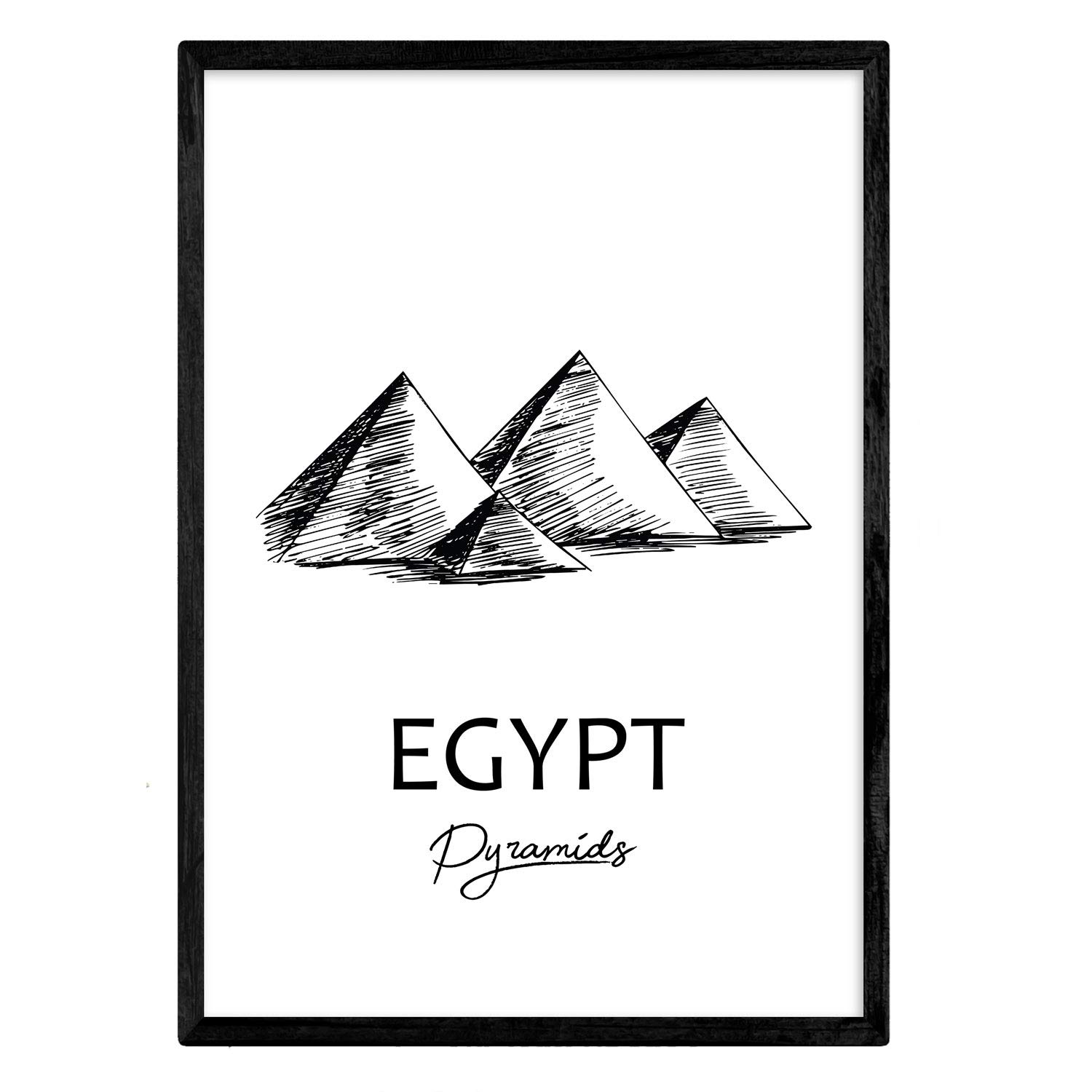 Nacnic Poster Egypt - Pyramids. Sheets with monuments of cities. A3 size — image 1