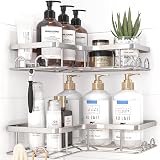 Kitsure Corner Shower Caddy 2 Pack Rustproof Stainless Steel Large Capacity