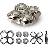 OXSITO Pro 4 Shaver Replacement Heads for Skulls Pitbulls Series Gold PRO, Silver PRO, Platinum PRO, Butterfly Kiss PRO… Series Head Shavers, Floating 4 Heads for a Fast, Close and Smooth Shave.