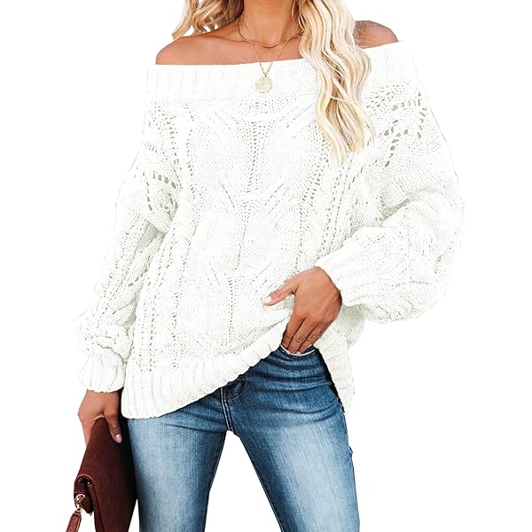 Amazon.com: SJJH Fashionable Off-Shoulder Women's Loose Knit