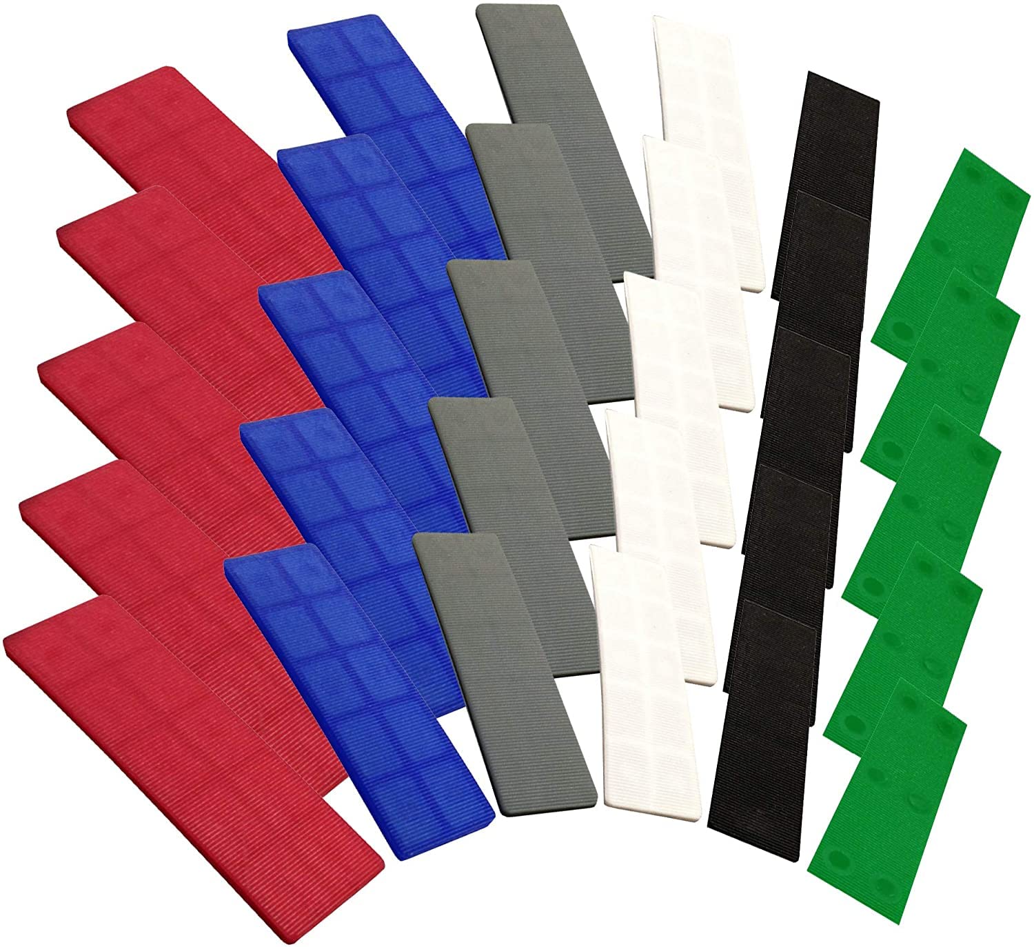 Merriway BH07801 (225 Pcs) Assorted Colours Window Glazing Flooring Packer Shims, Flat 100mm x 28mm - Pack of 225 Pieces