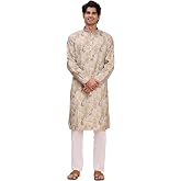 Pro-Ethic Style Developer Mens Indian Traditional Cotton Kurta Sets, Men Printed Kurta Set Indian Wedding Dress (A-124)