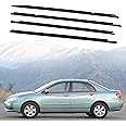 Magimaker 4pcs Outside Window Seals Weatherstrip Trim Molding Compatible with Toyota Corolla CE/LE/S/XRS Sedan 4-Door 2004 2005 2006 2007 2008 Rubber Seal Moulding Strip