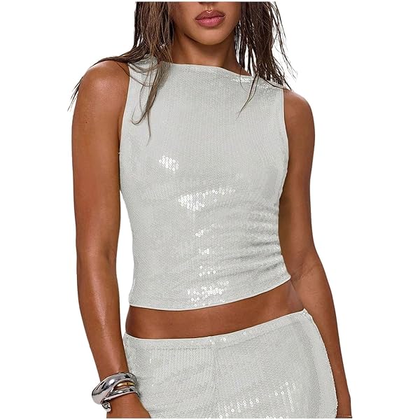 Verdusa Women's Sleeveless Backless Chain Ruched Asymmetrical Hem Crop Verdusa Women's Sleeveless Backless Chain Ruched Asymmetrical Hem Crop