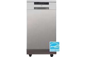 SPT SD-9263SS 18″ Wide Portable Stainless Steel Dishwasher with ENERGY STAR, 6 Wash Programs, 8 Place Settings and Stainless Steel Tub