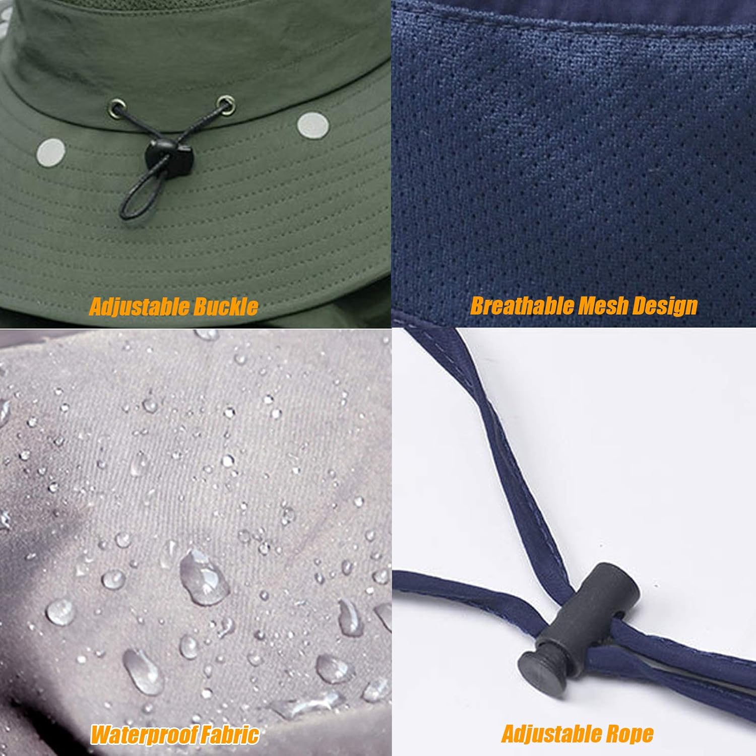 Fishing Hat for Men & Women, Outdoor UV Sun Protection Wide Brim Hat with Face Cover & Neck Flap Dark Grey: Clothing