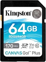 Kingston Canvas Go Plus 64GB SDXC SD Card 170MB/s U3 V30 UHS-I C10
