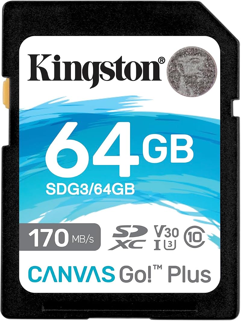 Kingston Canvas Go Plus 64GB SDXC SD Card 170MB/s U3 V30 UHS-I C10