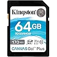 Kingston 64GB Canvas Go Plus SDXC Card | Up to 170MB/s | UHS-I, C10, U3, V30 | SDG3/64GB