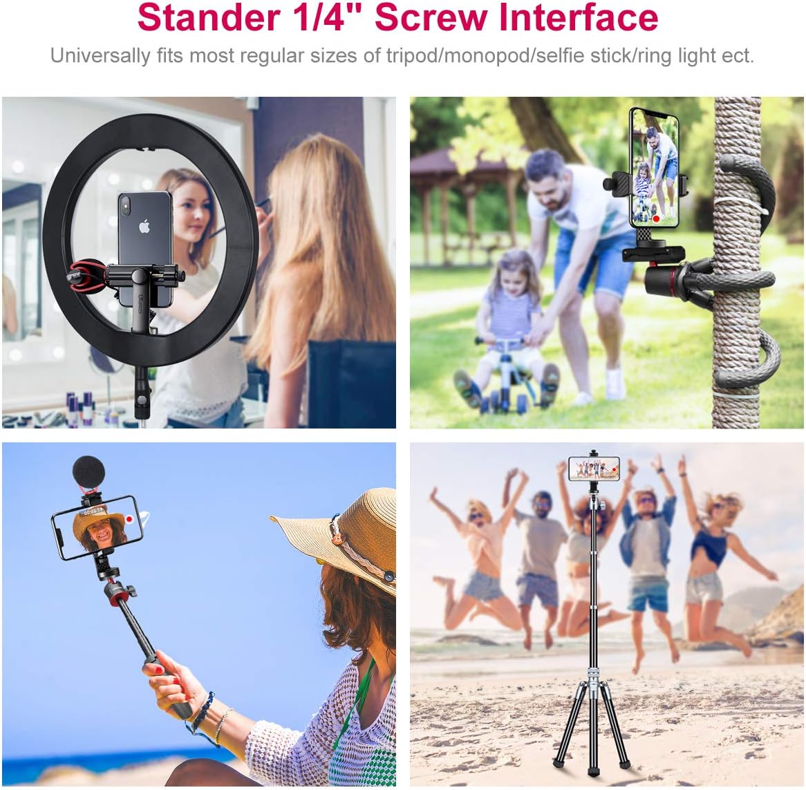 Ulanzi ST-17 Phone Tripod Mount with Cold Shoe Smartphone Tripod Adapter Cell Phone Holder for iPhone 11/11 Pro/11 Pro Max/X/XS/Xs Max : Camera & Photo